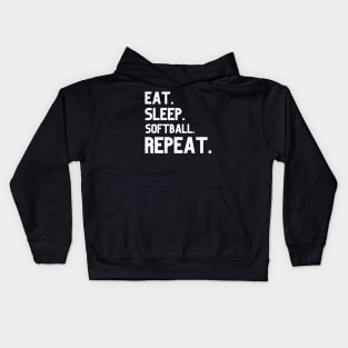 Eat Sleep Softball Repeat Kids Hoodie